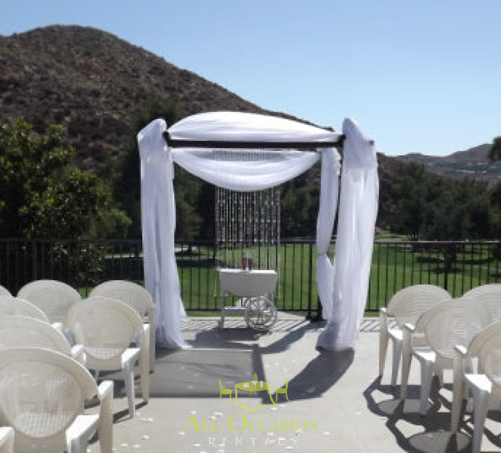 Bamboo Chuppah with draping and crystal for your wedding